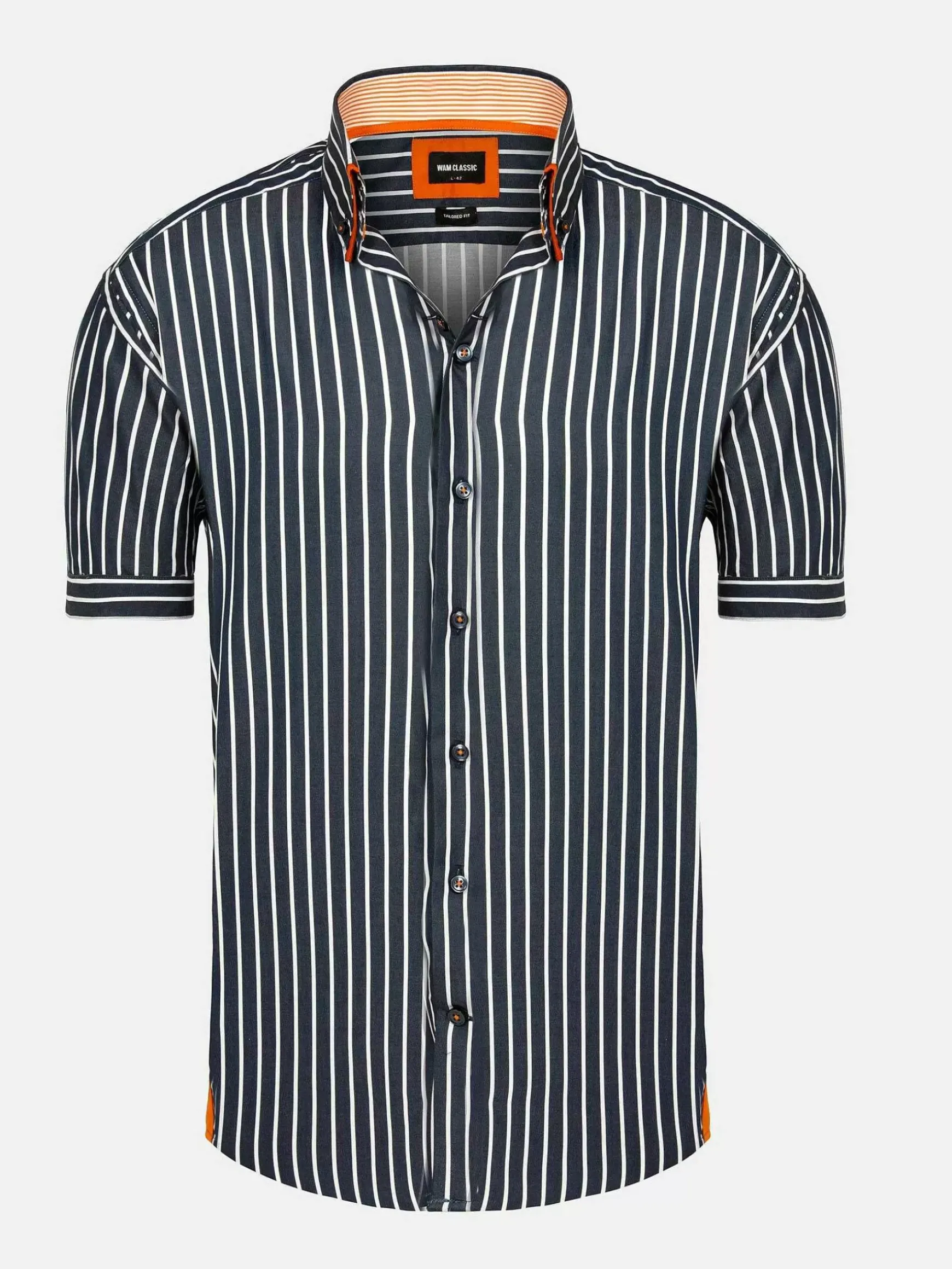 Aire Navy Overhemd Korte Mouw