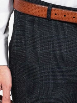 Amalfi Glen Check Slim Fit Navy Suit Pantalon