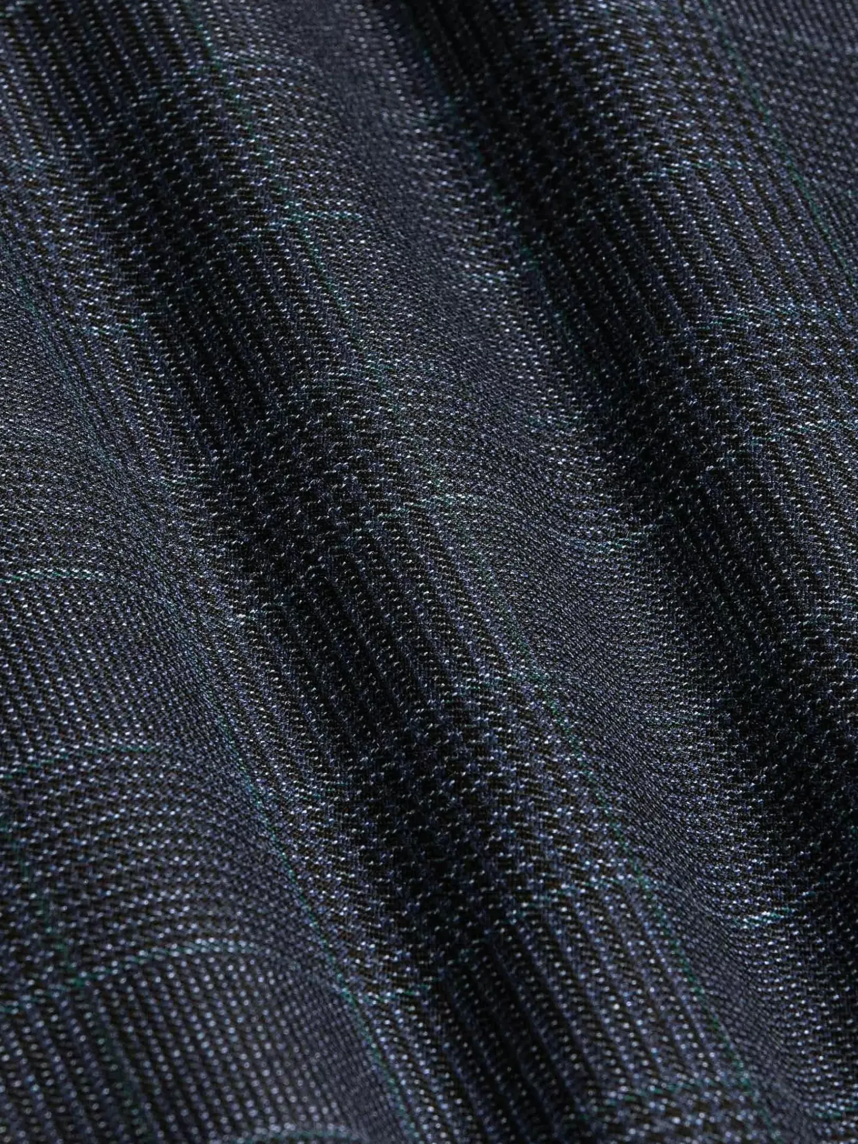 Amalfi Glen Check Wide Lapel Navy Suit Colbert