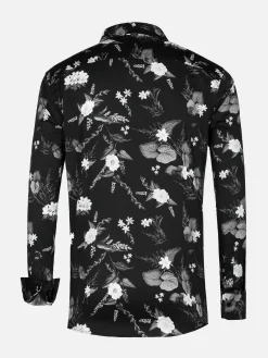 Astoria Floral Black Overhemd Lange Mouw