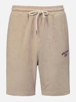 Avery Full Zipped Beige Hoodie Shorts Set