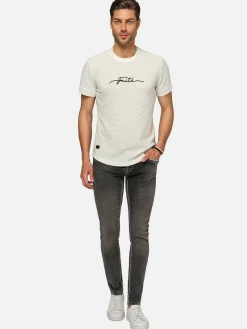 Dambas Signature Crew Neck T-Shirt Off White