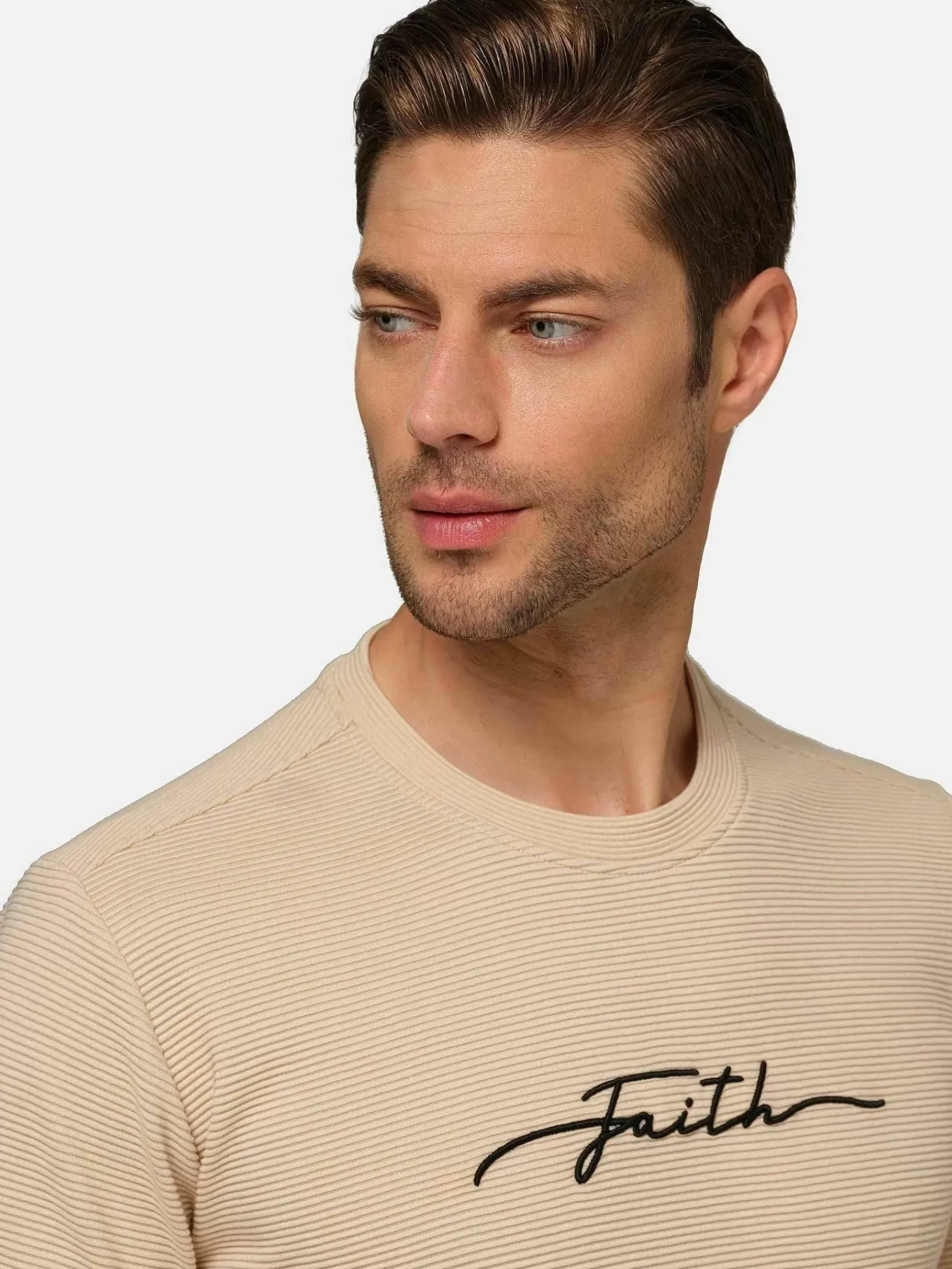Dambas Signature Crew Neck T-Shirt Beige