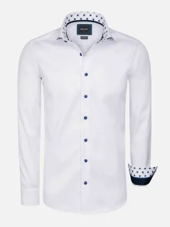 Lance Solid White Overhemd Lange Mouw
