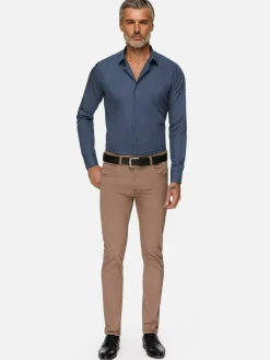 Leira Solid Anthracite Overhemd Lange Mouw