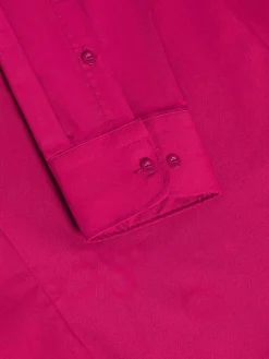 Leira Solid Fuchsia Overhemd Lange Mouw