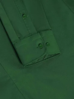 Leira Solid Green Overhemd Lange Mouw