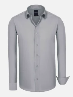 Leira Solid Grey Overhemd Lange Mouw