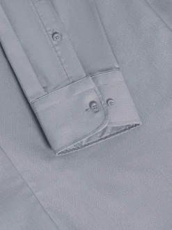 Leira Solid Grey Overhemd Lange Mouw