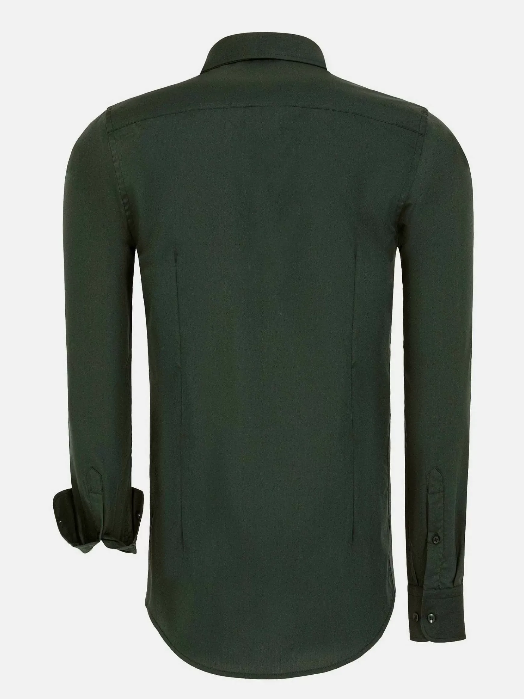 Leira Solid Khaki Overhemd Lange Mouw