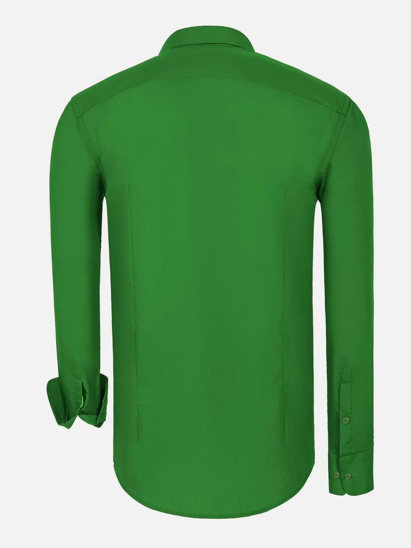 Leira Solid Light Green Overhemd Lange Mouw