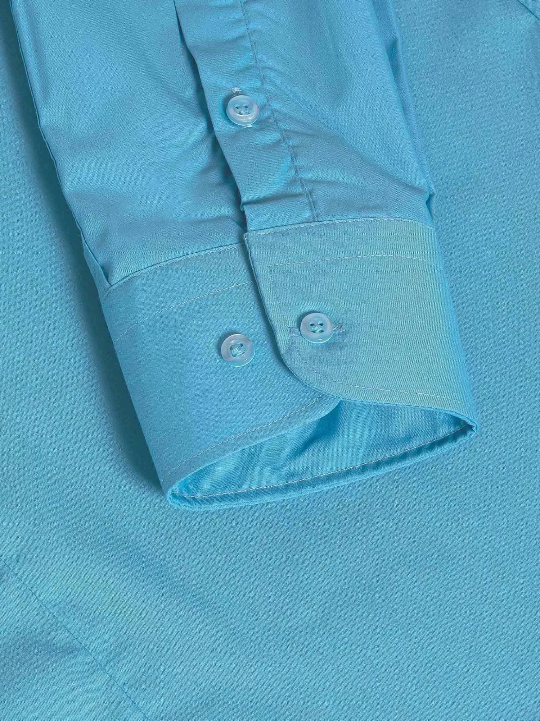 Leira Solid Turquoise Overhemd Lange Mouw