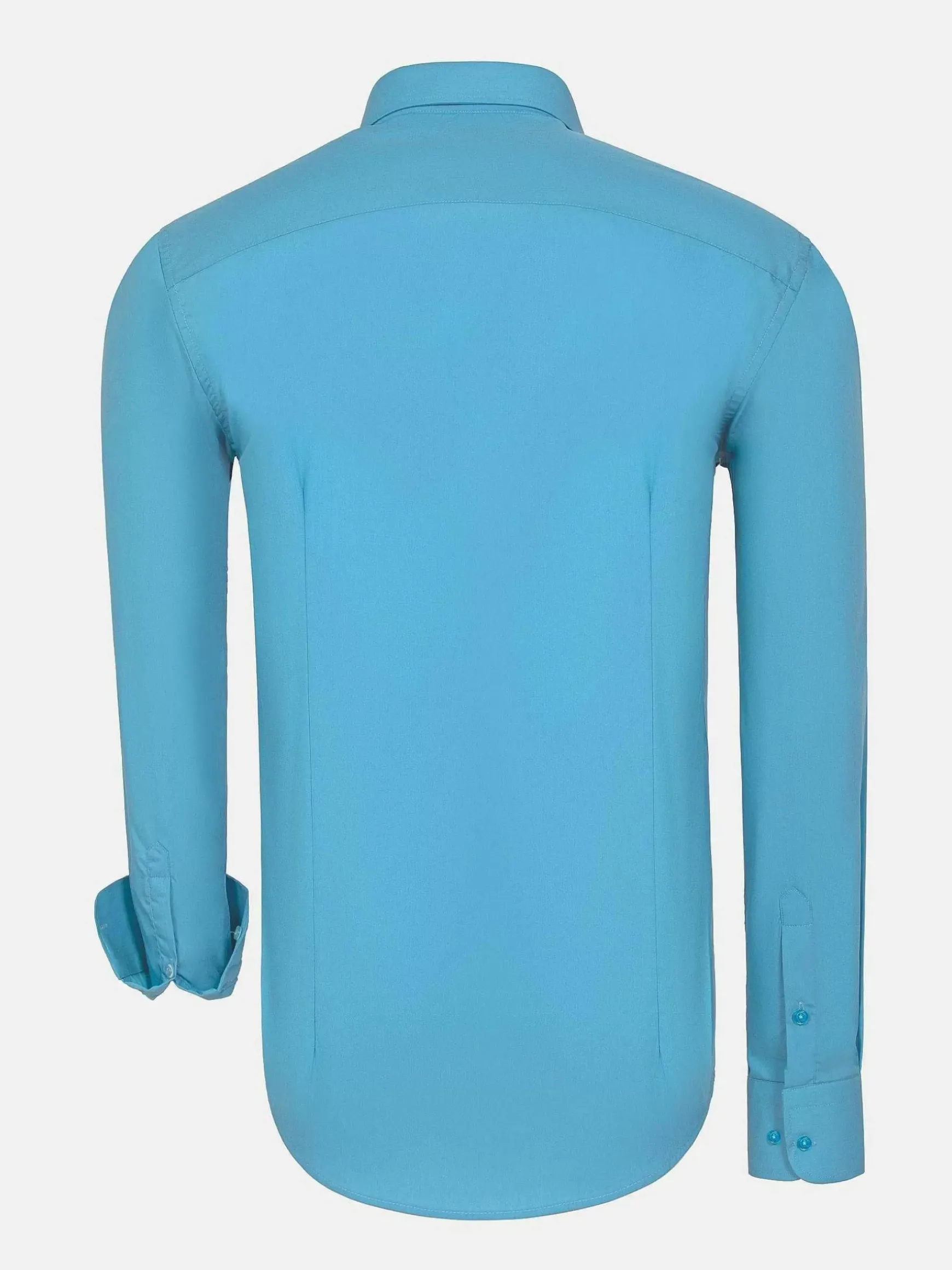 Leira Solid Turquoise Overhemd Lange Mouw
