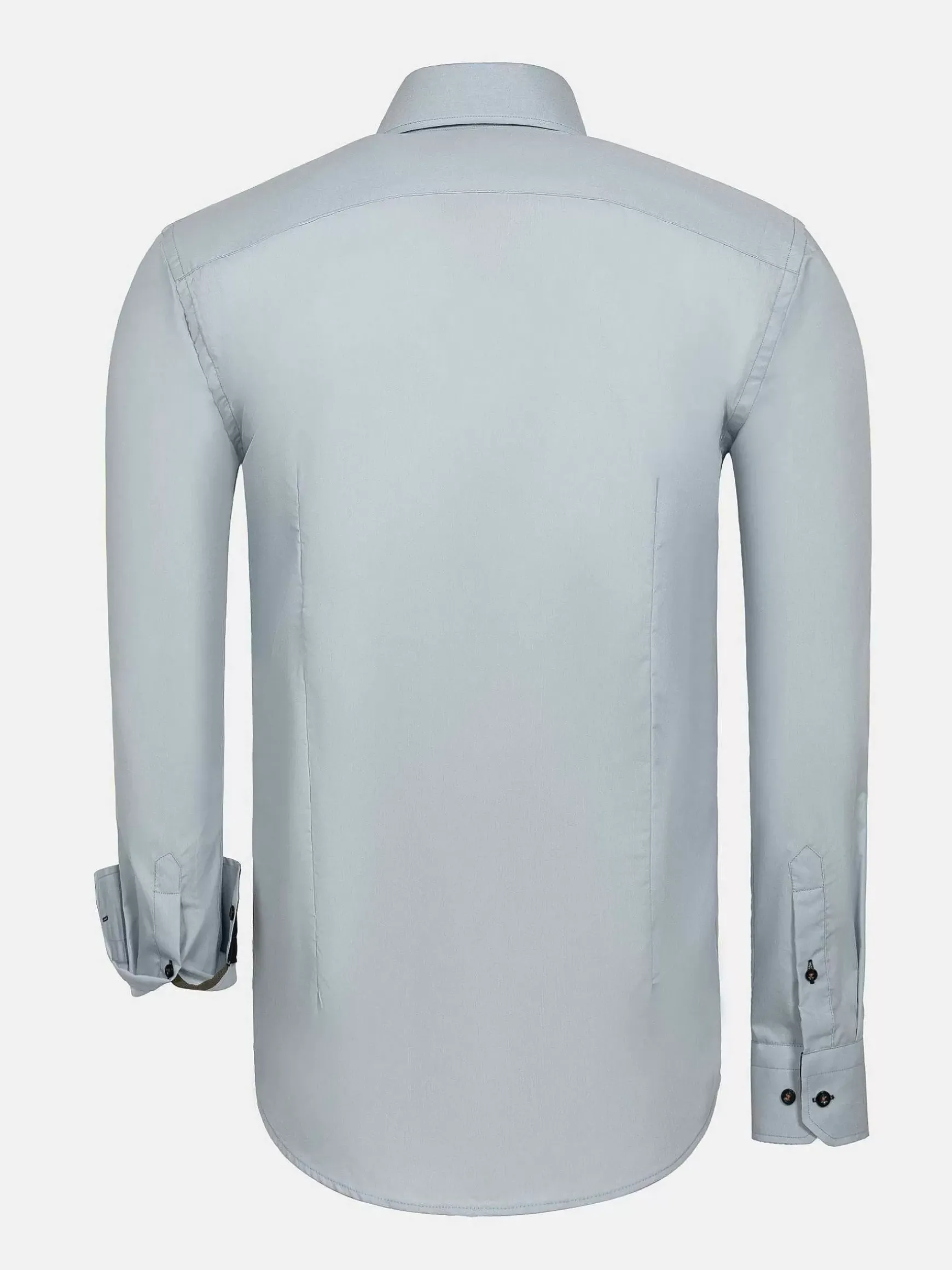 Metz Solid Grey Overhemd Lange Mouw