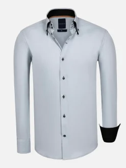 Metz Solid Grey Overhemd Lange Mouw