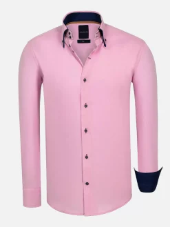 Metz Solid Pink Overhemd Lange Mouw