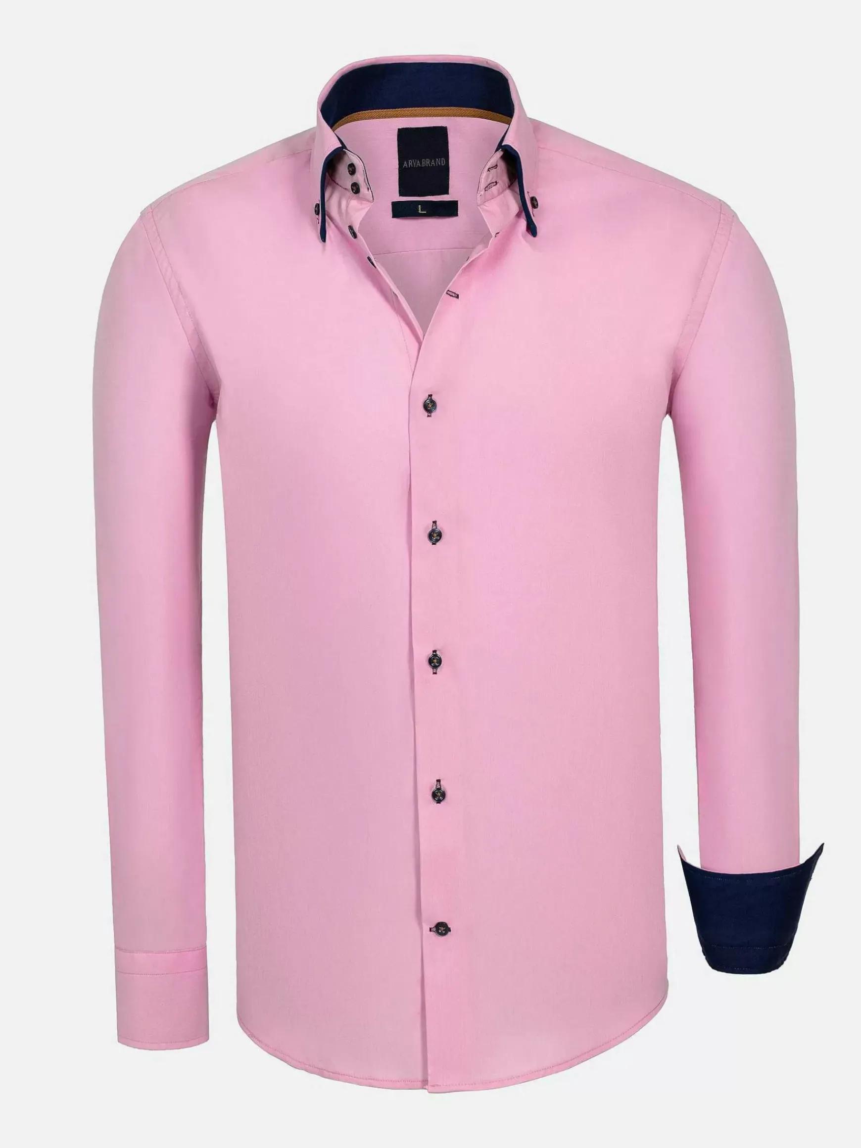 Metz Solid Pink Overhemd Lange Mouw