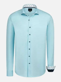 Mykonos Solid Light Turquoise Overhemd Longe Mouw
