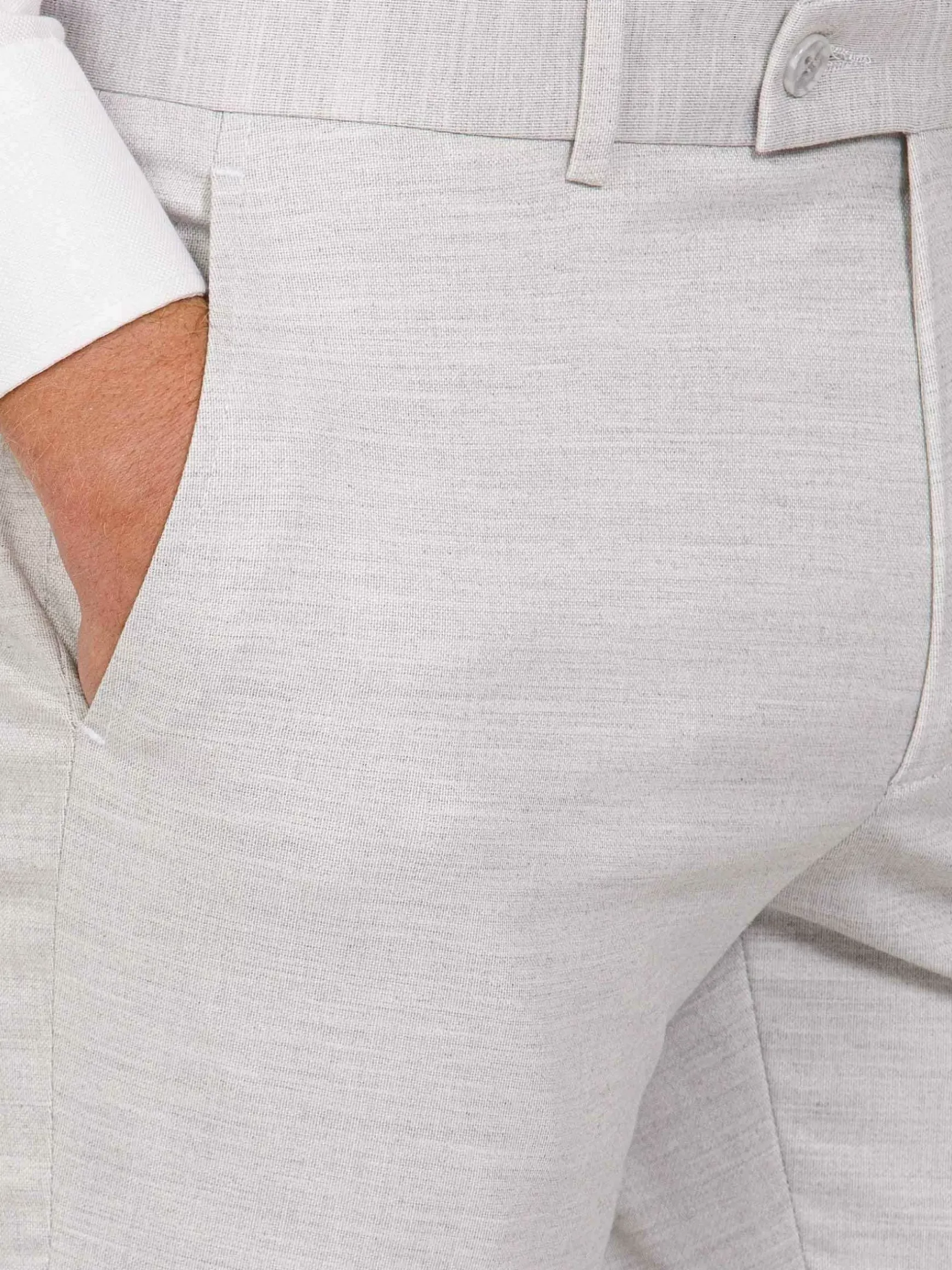 Newsted Comfort Slim Fit Light Grey Pantalon