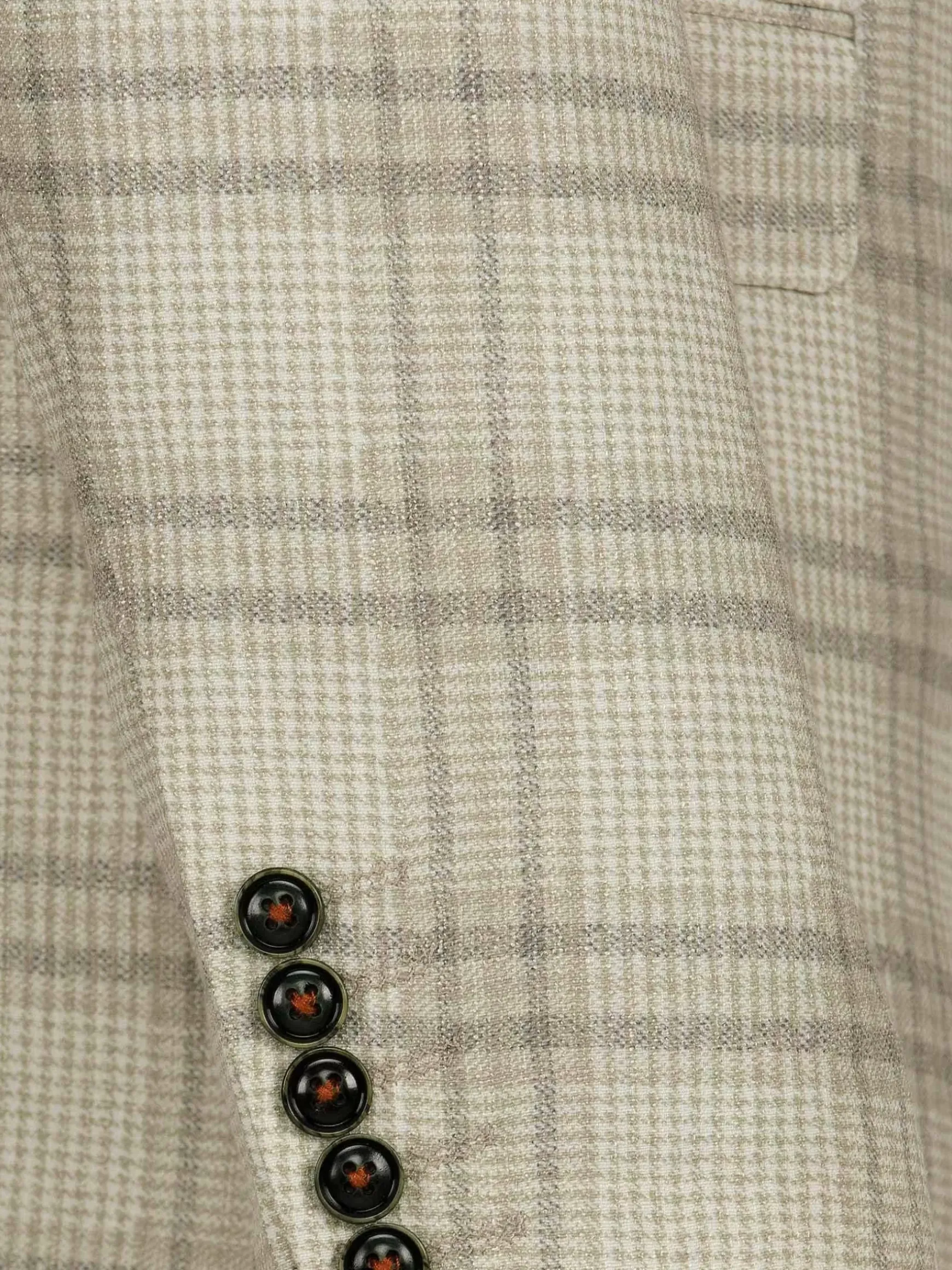 Nico Single Breasted Check Beige Colbert