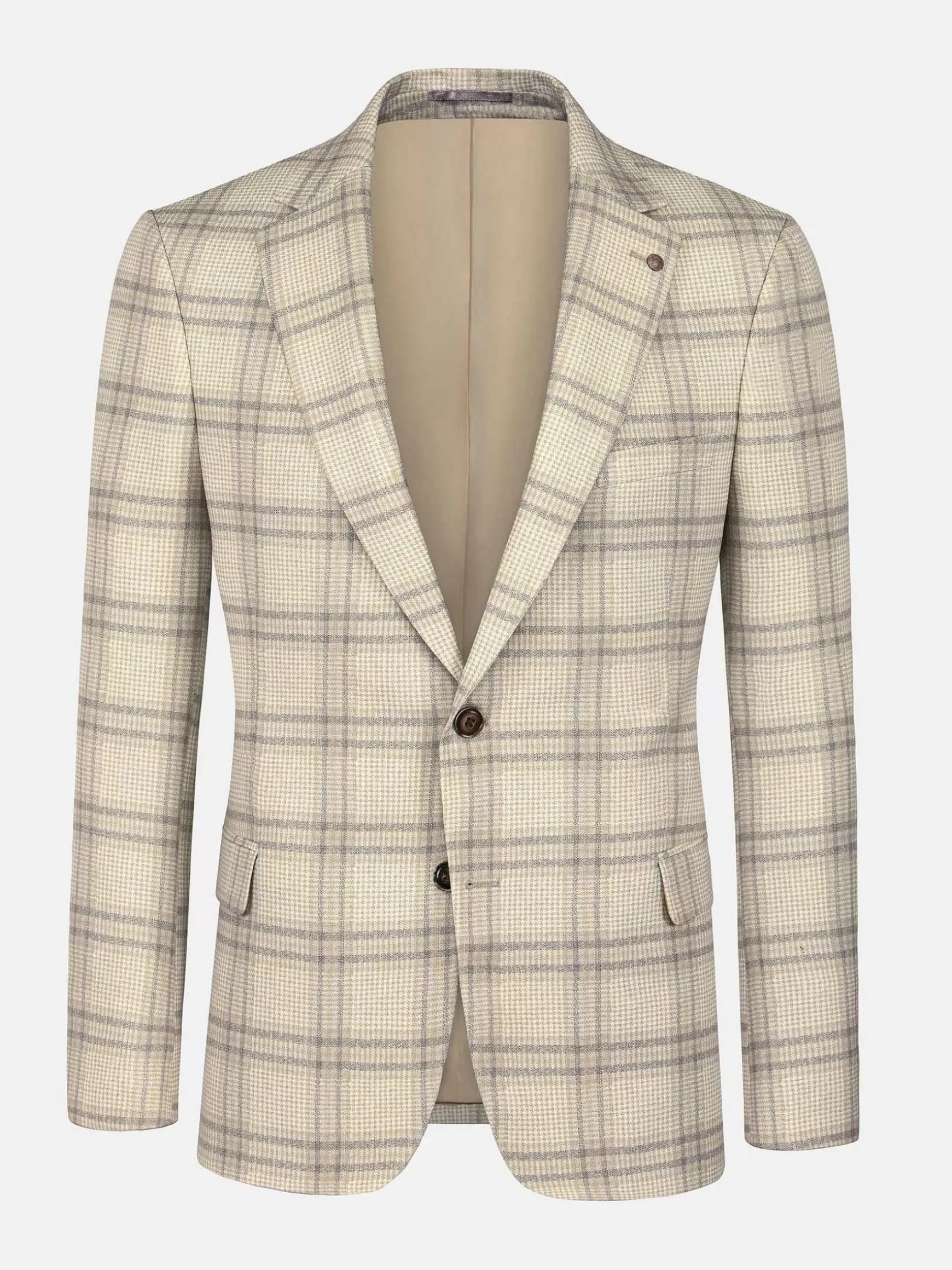 Nico Single Breasted Check Beige Colbert