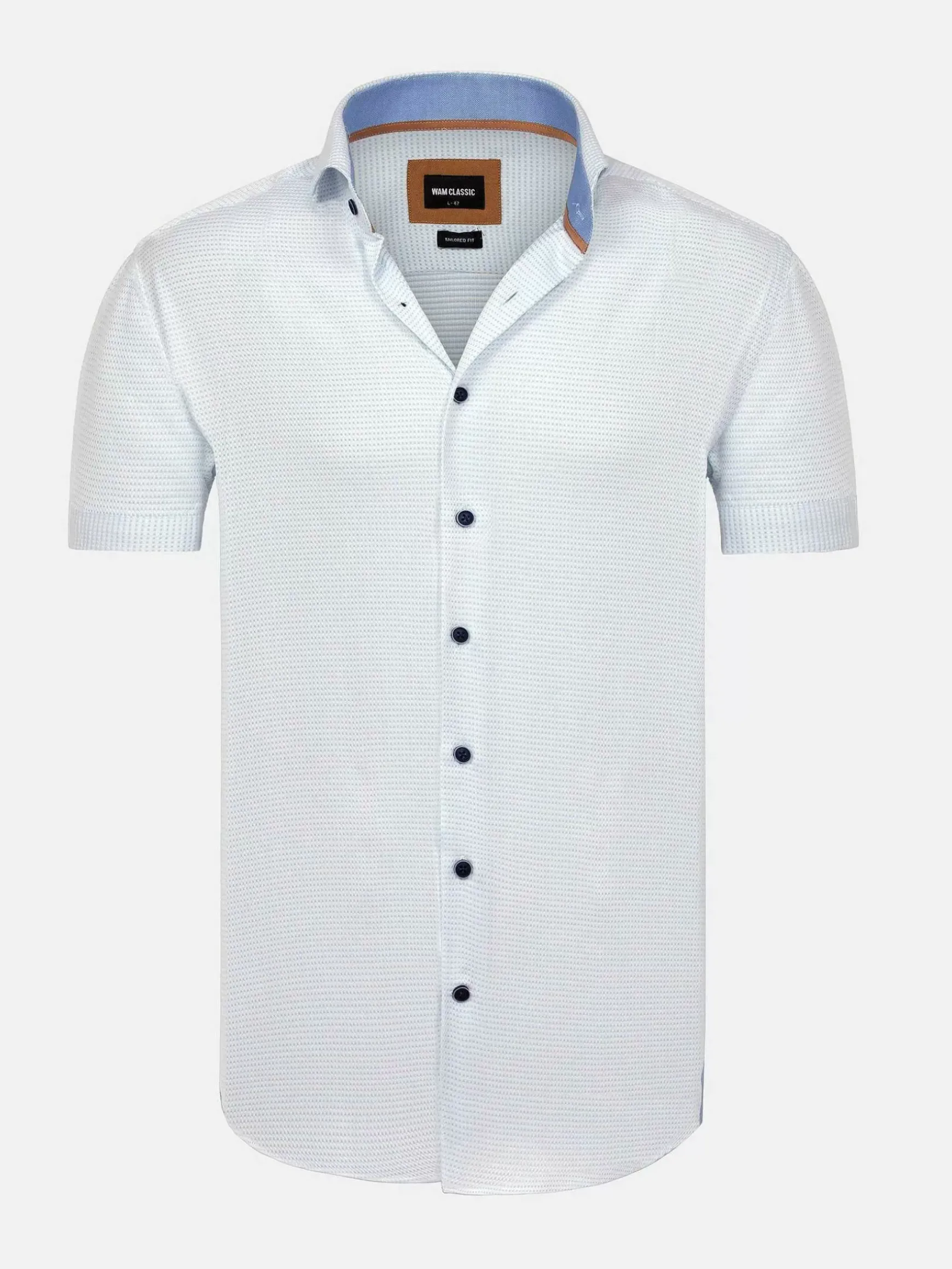 Owen Tailored Fit White Overhemd Korte Mouw