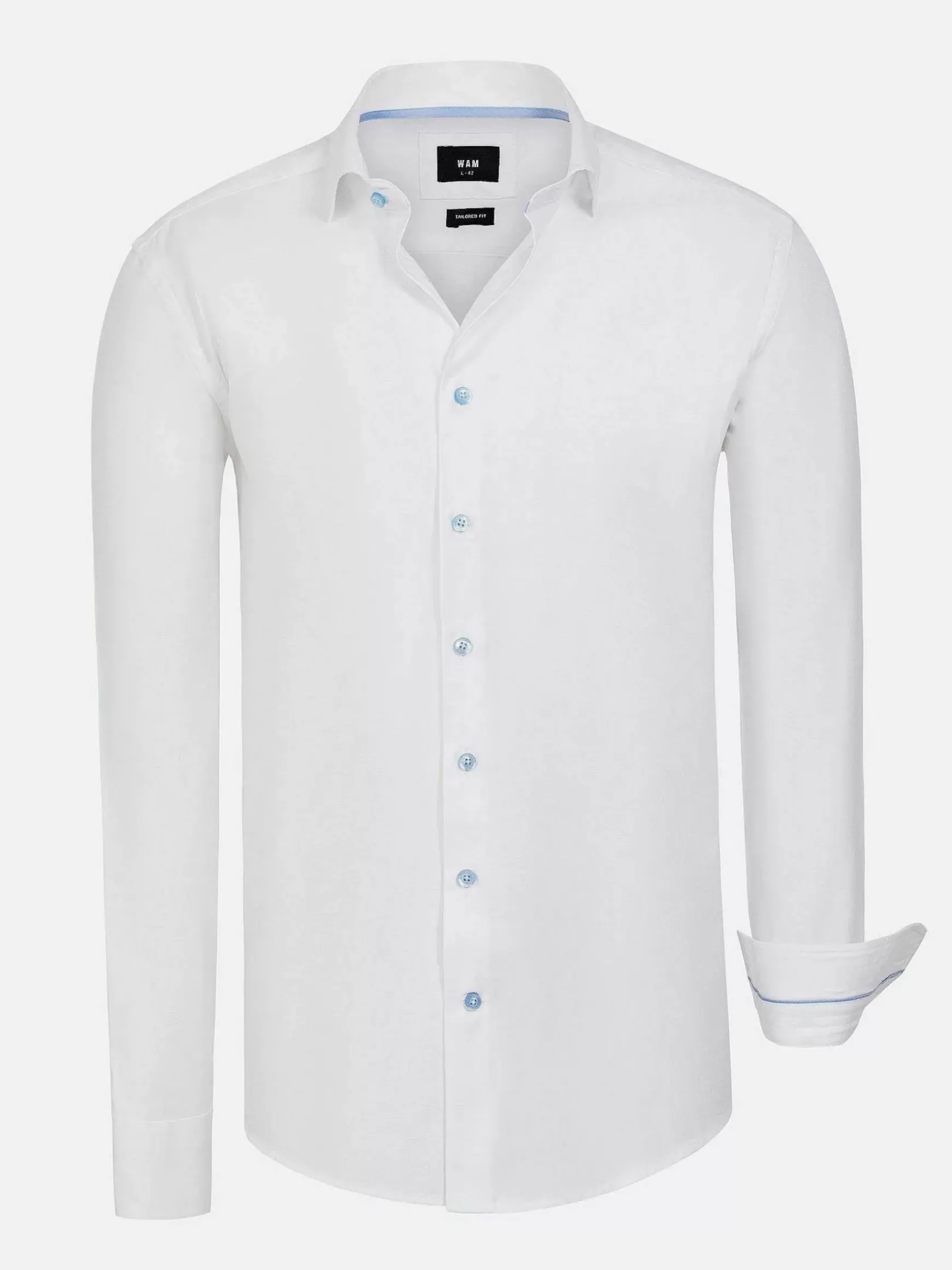 Pearl Solid White Overhemd Lange Mouw