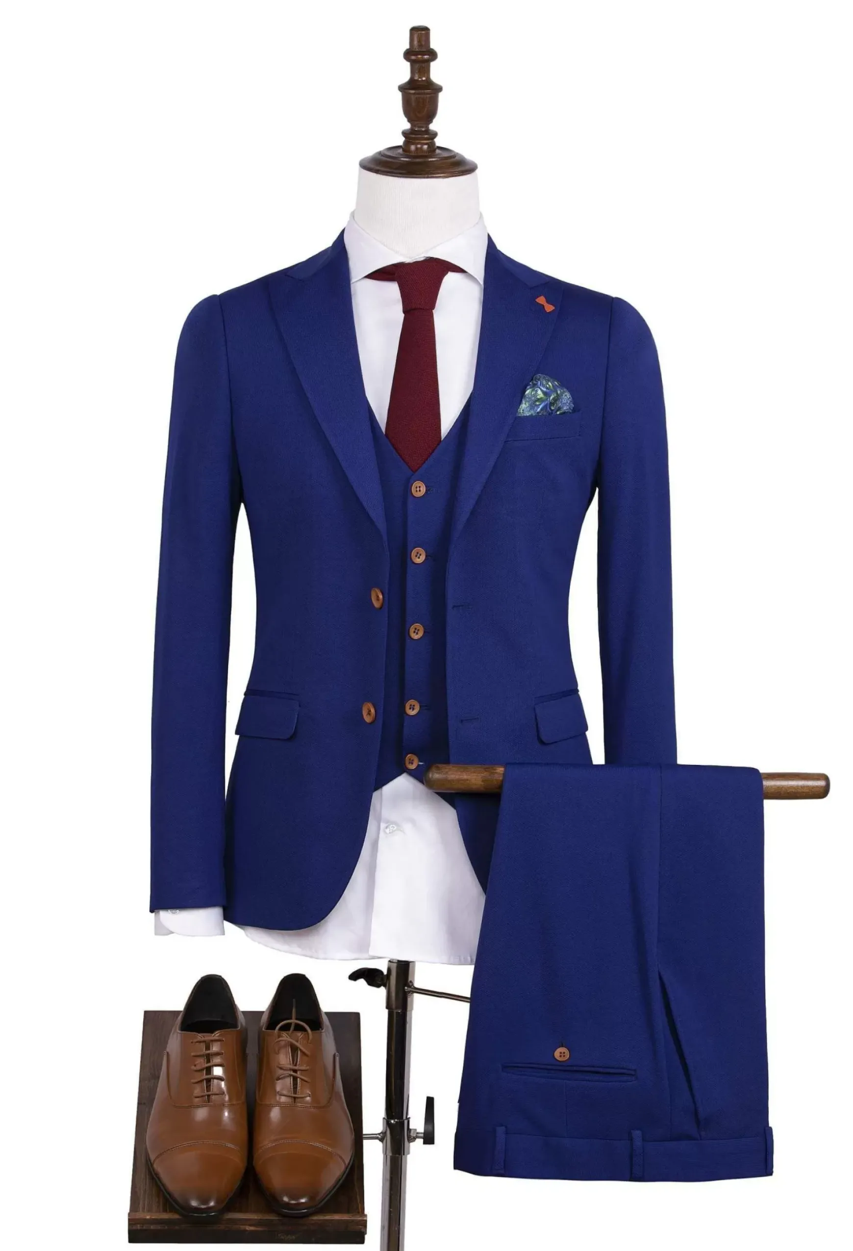 Plaid Vest Royal Blue