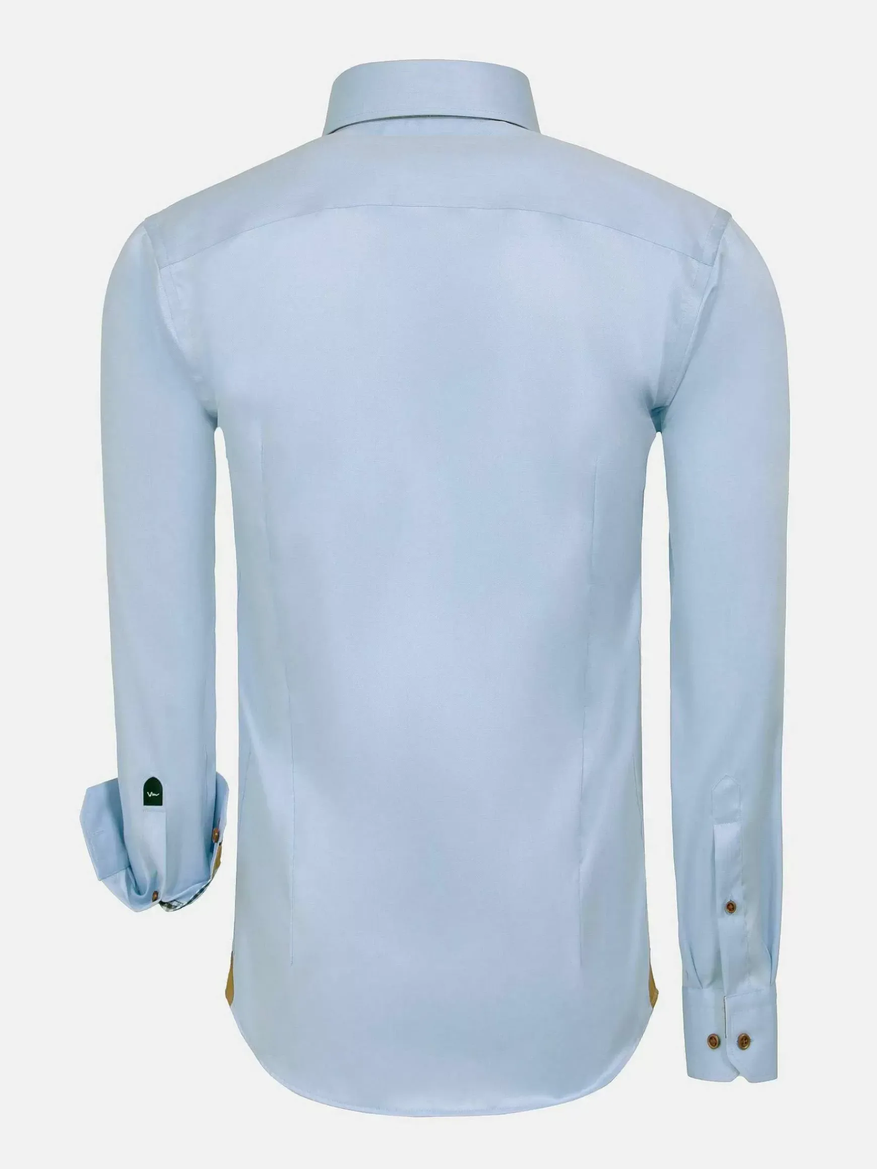 Romney Solid Light Blue Overhemd Lange Mouw