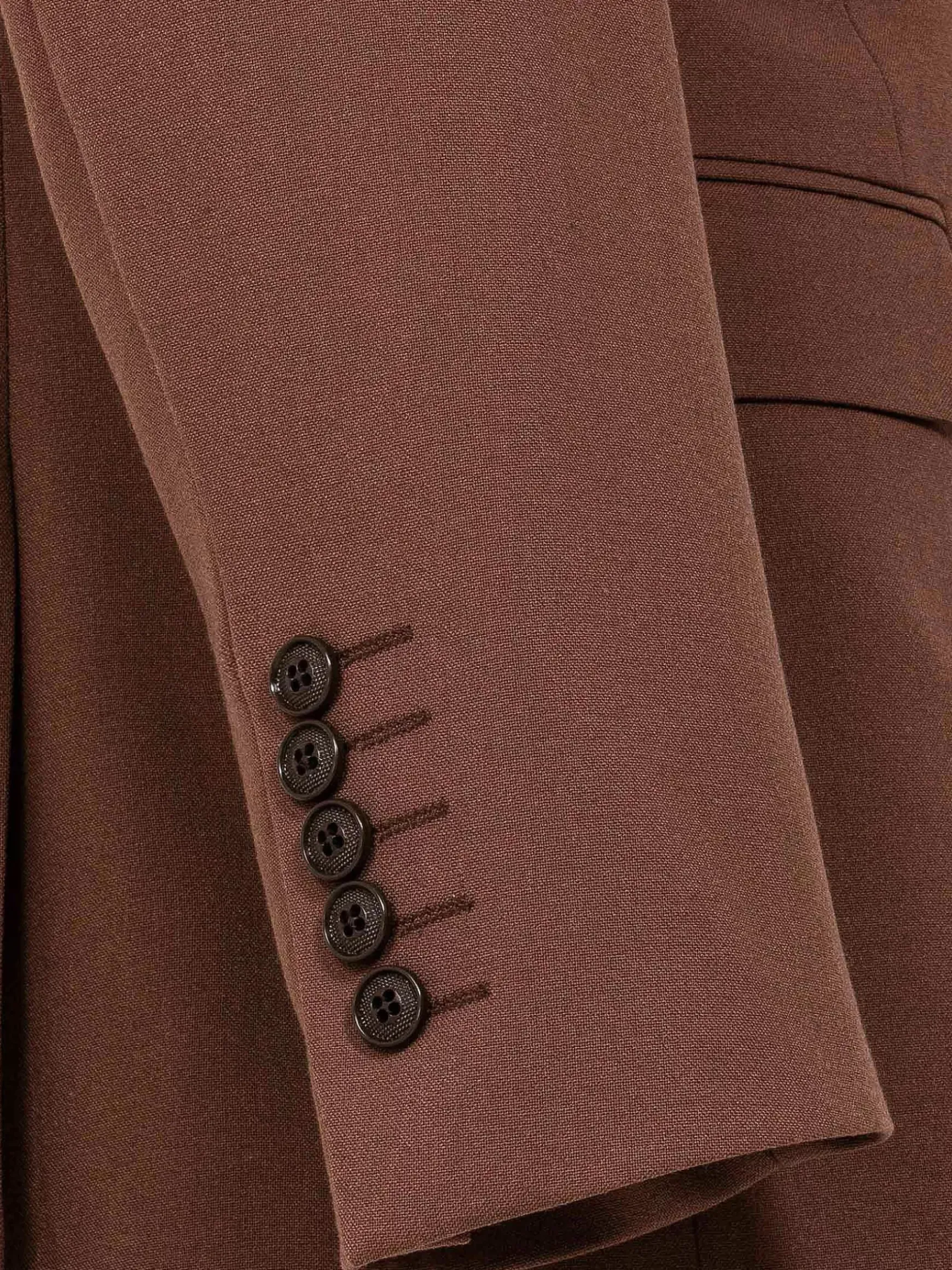 Slim Fit Brown Textured Colbert