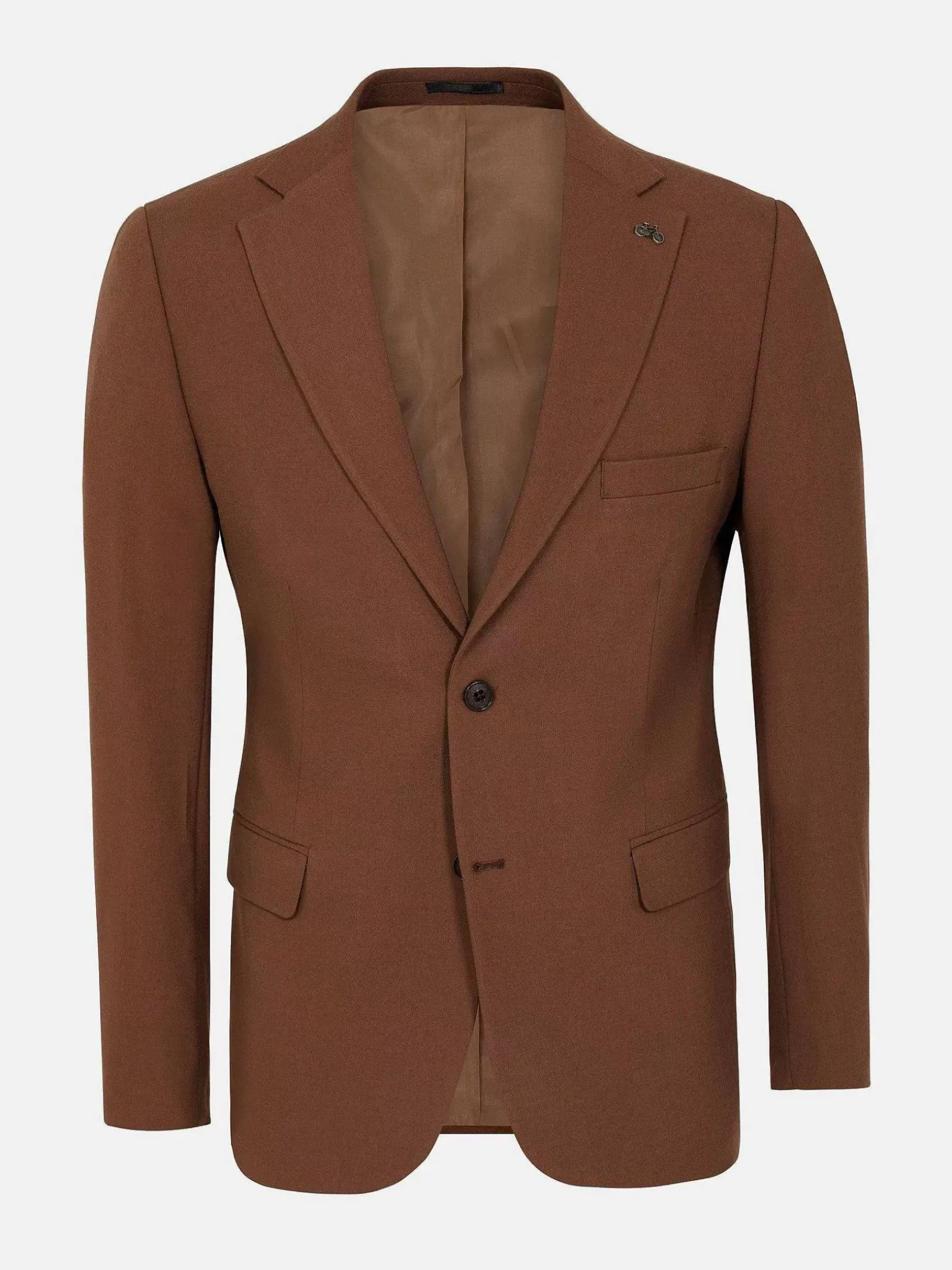 Slim Fit Brown Textured Colbert
