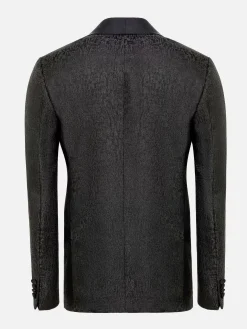 Slim Fit Textured Black Tuxedo Colbert