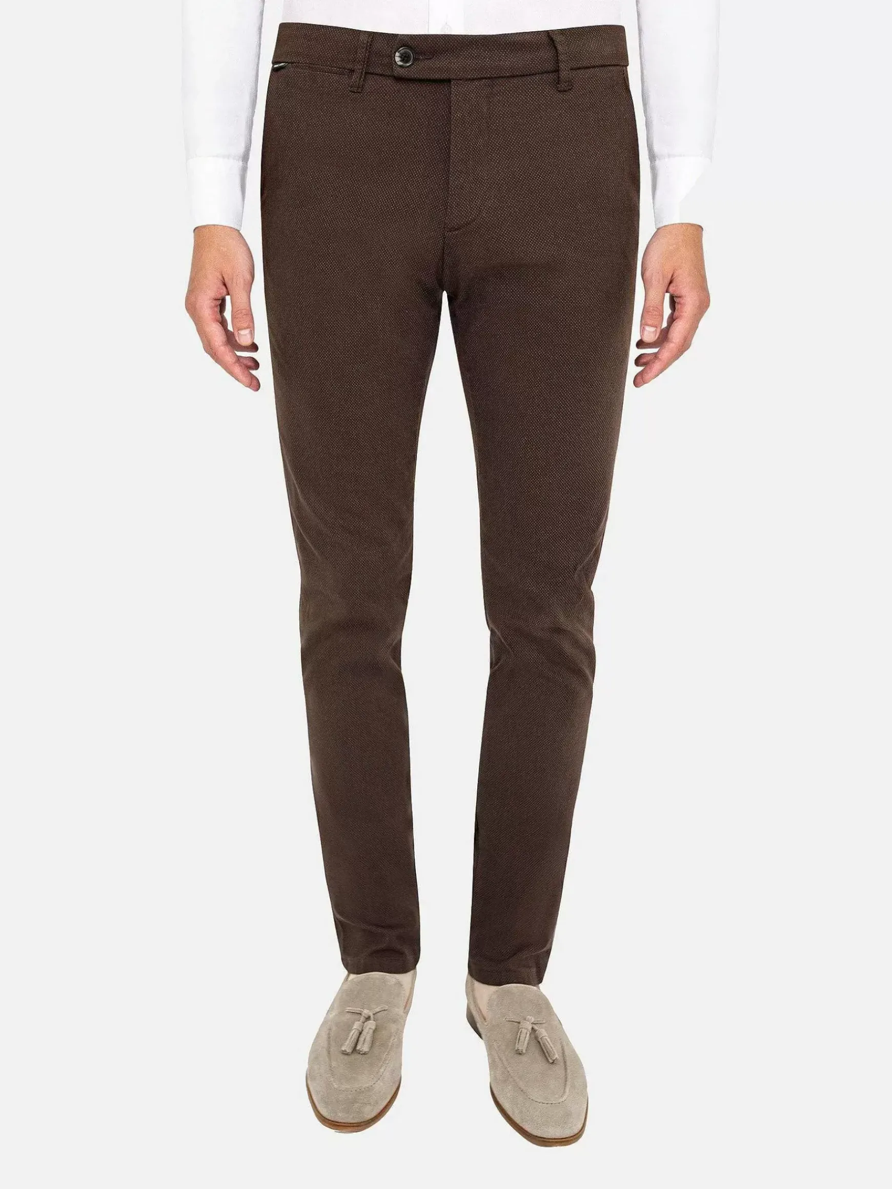 Thor Mini Pattern Check Brown Chino